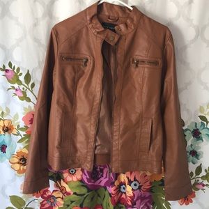 Brown Faux Leather Jacket